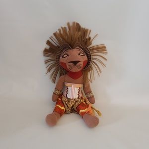 African Lion King Broadway Musical Plush In Tribal War Dress 12"